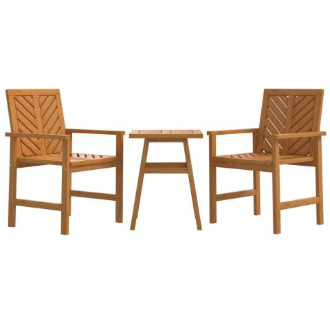 Ensemble de Salon de jardin meuble d'extérieur ensemble de mobilier 3 pièces bois d'acacia solide 02_0014201