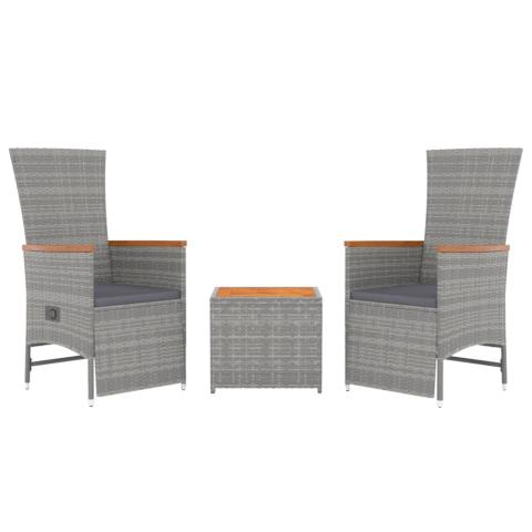 Ensemble de Salon de jardin meuble d'extérieur ensemble de mobilier 3 pièces gris poly rotin et acacia 02_0014203