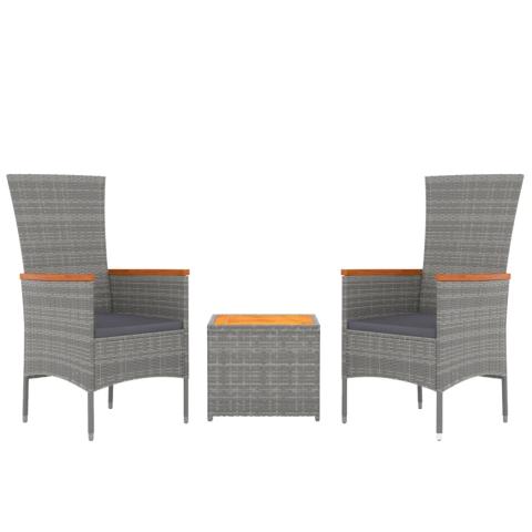 Ensemble de Salon de jardin meuble d'extérieur ensemble de mobilier 3 pièces gris poly rotin et acacia 02_0014204