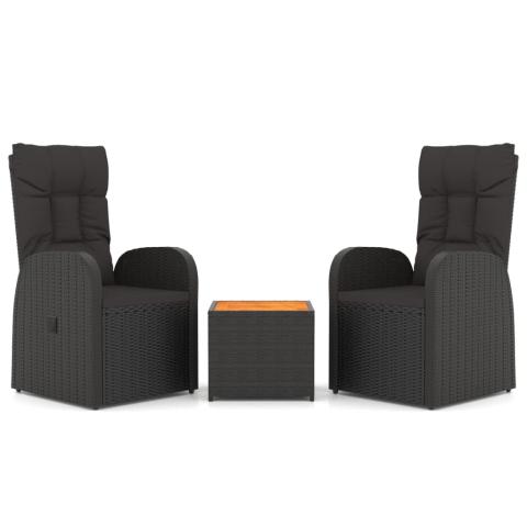 Ensemble de salon de jardin meuble d'extérieur ensemble de mobilier 3 pièces noir poly rotin et acacia 02_0014205