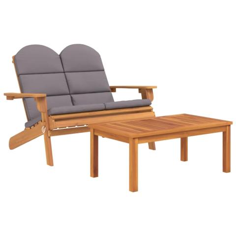 Ensemble de Salon de jardin meuble d'extérieur ensemble de mobilier adirondack 2 pièces bois acacia solide 02_0014208 Ensemble de Salon de jardin meuble d'extérieur ensemble de mobilier adirondack 2 pièces bois acacia solide 02_0014208