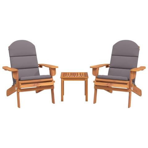 Ensemble de Salon de jardin meuble d'extérieur ensemble de mobilier adirondack 3 pièces bois acacia solide 02_0014210
