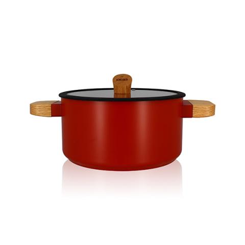 Faitout Ector induction aluminium revêtu 24 cm rouge Ogo Faitout Ector induction aluminium revêtu 24 cm rouge Ogo