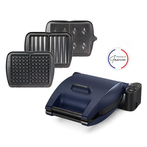 Gaufrier électrique 3 plaques Premium Gaufres® bleu abysse 1200 W Lagrange