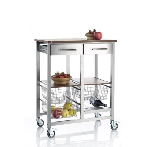 Grande desserte de cuisine, série onda aluminium double Don Hierro Grande desserte de cuisine, série onda aluminium double Don Hierro