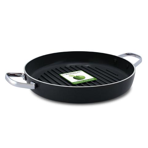 Gril Rond Essentials 28 cm noir en Aluminium Green pan