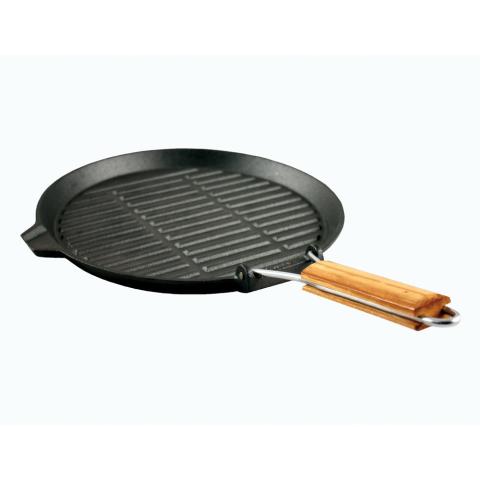 Grill rond fonte 25,5 cm - manche rétractable Baumalu