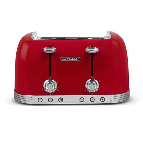 Grille-pain 4 fentes 1630 W SCT04R rouge Schneider