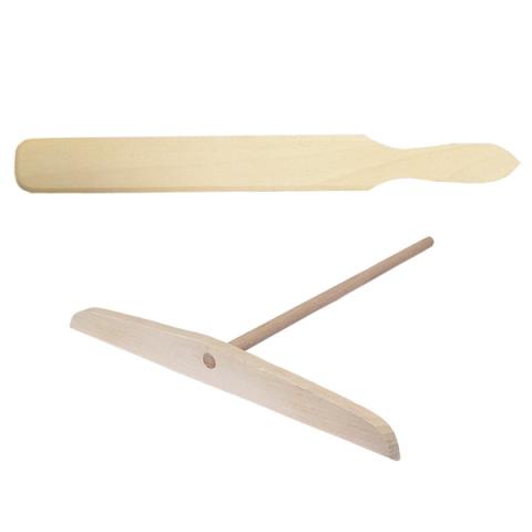 Kit crêpes spatule et râteau en bois blanc Mathon Kit crêpes spatule et râteau en bois blanc Mathon