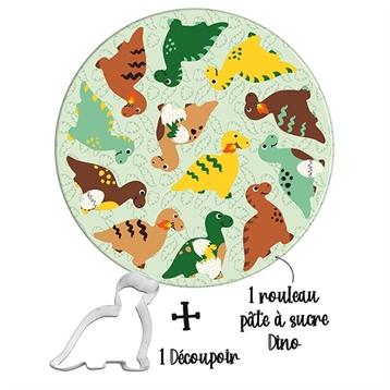 Kit Easy Biscuits Dinosaures avec pâte à sucre et emporte-pièce Scrapcooking