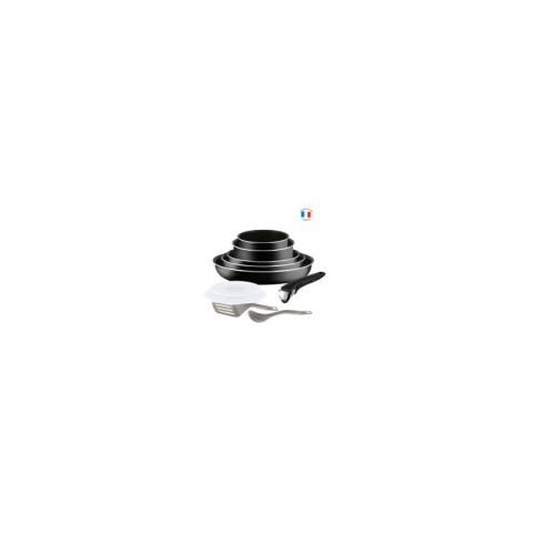 L2008902 Ingenio Essential Batterie de cuisine 10p, Poeles, Casseroles, Sauteuse, Tous feux sauf induction, Fabriqué en F - Tefal