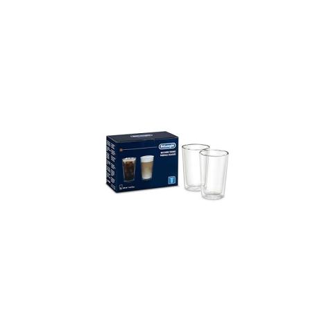 De'Longhi Lot de 2 verres élégants et thermiques en verre borosilicate à double paroi, 500 ml