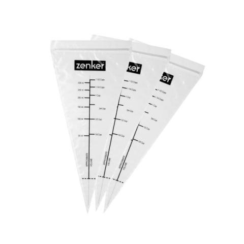 Lot de 10 poches à douille graduées avec zip Smart Pastry Zenker