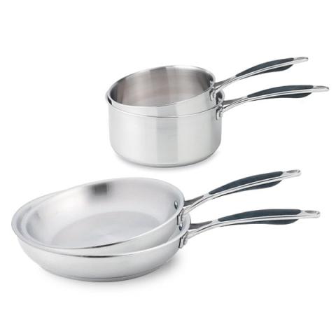 Lot 2 casseroles 16 et 20 cm et 2 poêles 24 et 28 cm tout inox Excell'Inox Mathon Lot 2 casseroles 16 et 20 cm et 2 poêles 24 et 28 cm tout inox Excell'Inox Mathon