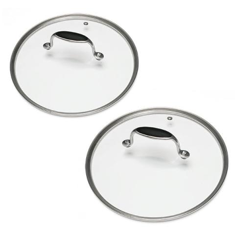 Lot de 2 couvercles en verre Excell'Inox 24 et 28 cm Mathon