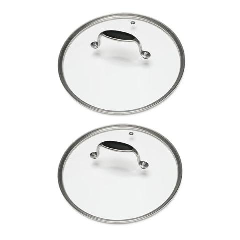Lot de 2 couvercles en verre Excell'Inox 30 et 32 cm Mathon