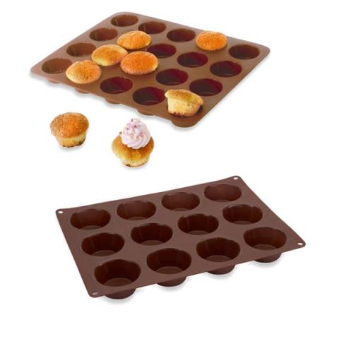 Lot de 2 Flexi'plaques en silicone 12 muffins et 20 mini-muffins Mathon Lot de 2 Flexi'plaques en silicone 12 muffins et 20 mini-muffins Mathon