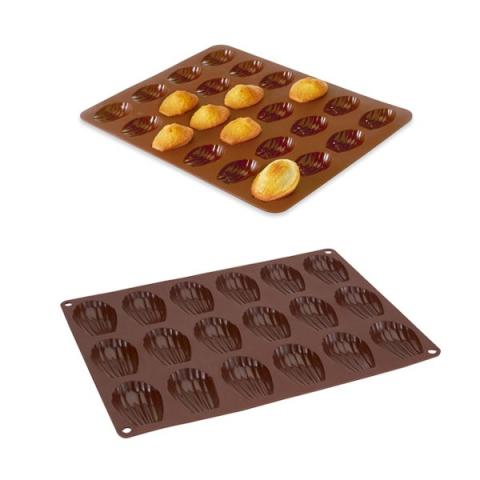 Lot de 2 Flexi'plaques en silicone 18 madeleines et 24 mini-madeleines Mathon Lot de 2 Flexi'plaques en silicone 18 madeleines et 24 mini-madeleines Mathon