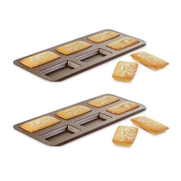 Lot de 2 plaques 6 financiers acier revêtu Gobel Lot de 2 plaques 6 financiers acier revêtu Gobel