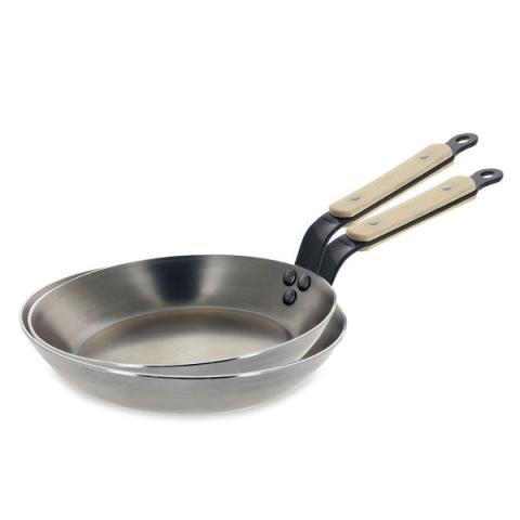 Lot 2 poêles acier Minéral B Bois 24 et 28 cm De Buyer