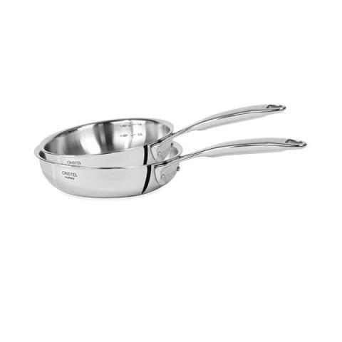 Lot 2 poêles sautoir tout inox Castel'Pro 24 et 28 cm Cristel Lot 2 poêles sautoir tout inox Castel'Pro 24 et 28 cm Cristel