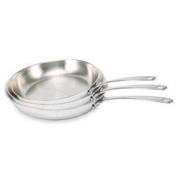 Lot 3 poêles tout inox Belvia 20, 24 et 28 cm Beka Lot 3 poêles tout inox Belvia 20, 24 et 28 cm Beka