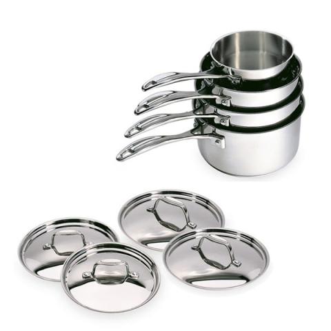 Lot de 4 casseroles et 4 couvercles Chef de 14 à 20 cm Beka