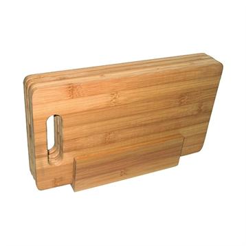 Lot de 4 planches à petit déjeuner en bambou avec support Point Virgule Lot de 4 planches à petit déjeuner en bambou avec support Point Virgule