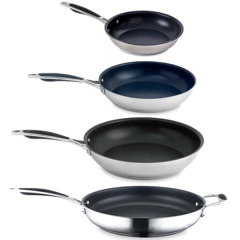 Lot 4 poêles inox antiadhérentes Excell'Inox 20, 24, 28 et 32 cm Mathon Lot 4 poêles inox antiadhérentes Excell'Inox 20, 24, 28 et 32 cm Mathon