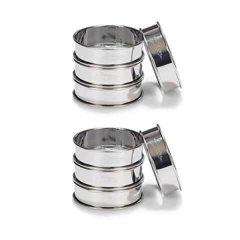 Lot de 8 cercles à tartes en inox 8cm