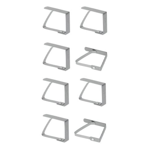 Lot de 8 fixe-nappes en inox Lot de 8 fixe-nappes en inox