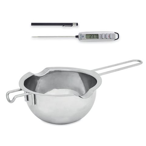 Lot bol bain-marie inox 750 ml et thermomètre digital de cuisine à sonde Mathon Lot bol bain-marie inox 750 ml et thermomètre digital de cuisine à sonde Mathon