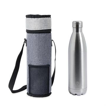 Lot bouteille isotherme 750ml et porte-bouteille isotherme 1,5L Mathon