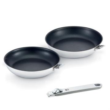 Lot de 2 poêles à frire Select 24 28 cm et poignée amovible grise Beka