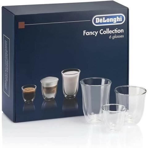 Lot de 6 verres thermiques (2 verres à expresso, 2 verres à cappuccino, 2 verres à latte macchiato) pour machine à café Delonghi