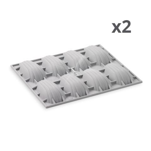 Lot de deux plaques 8 madeleines De Buyer