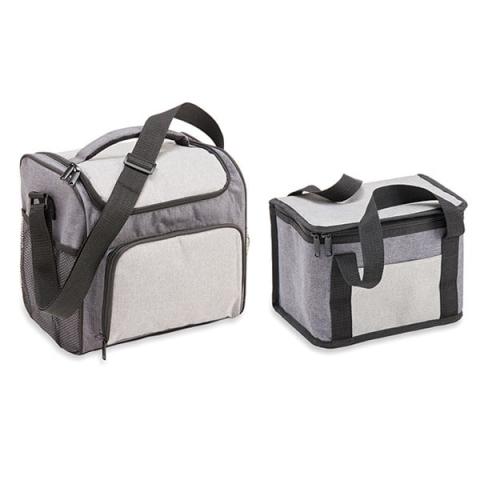 Lot d'une glacière et d'un lunch bag isothermes gris Mathon