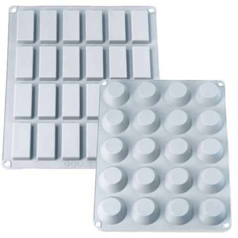 Lot Grandes Plaques silicone mini-financiers et mini-tartelettes Mathon