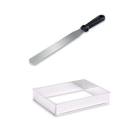 Lot rectangle à gâteau extensible et spatule à gâteaux Mathon Lot rectangle à gâteau extensible et spatule à gâteaux Mathon