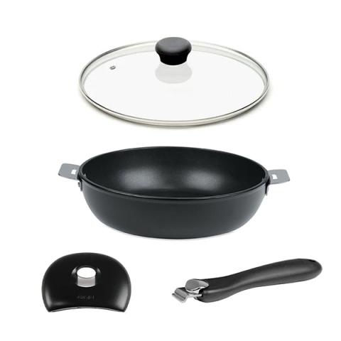 Lot sauteuse Cookway 24cm avec poignée, anse et couvercle Cristel Lot sauteuse Cookway 24cm avec poignée, anse et couvercle Cristel