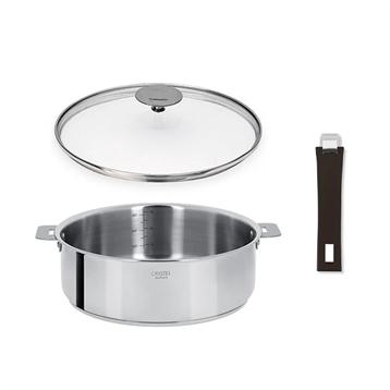 Lot sauteuse en inox Casteline 28cm poignée amovible et couvercle Cristel Lot sauteuse en inox Casteline 28cm poignée amovible et couvercle Cristel