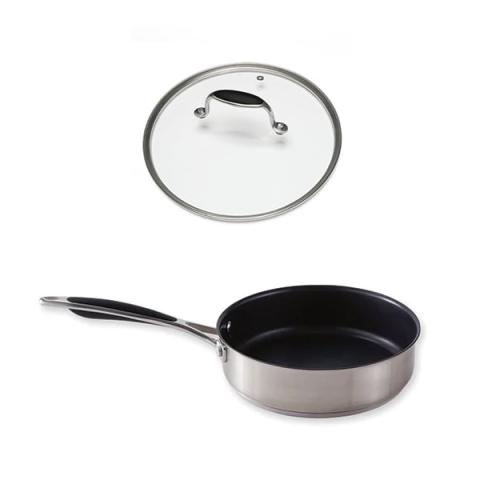 Lot sauteuse inox antiadhérente Excell'Inox 20 cm et couvercle en verre Mathon Lot sauteuse inox antiadhérente Excell'Inox 20 cm et couvercle en verre Mathon