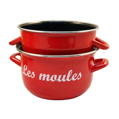 Marmite à moules acier émaillé 18 cm rouge Baumalu Marmite à moules acier émaillé 18 cm rouge Baumalu