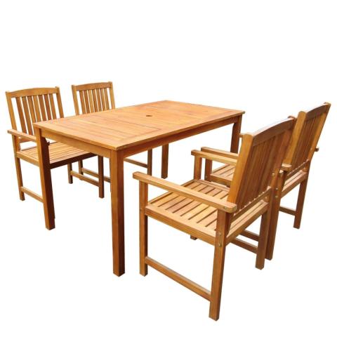 Mobilier à dîner d'extérieur 5 pièces bois d'acacia solide 02_0014653