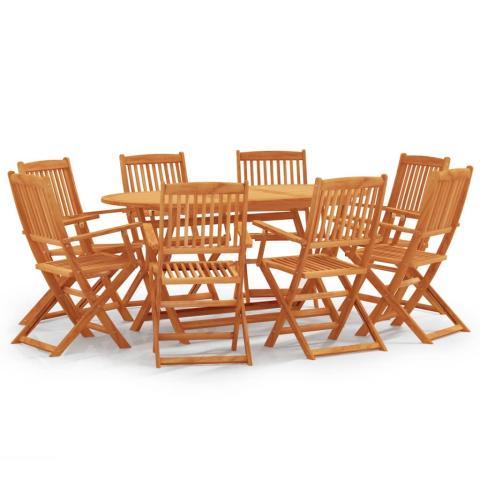 Mobilier à dîner d'extérieur pliable 9 pièces bois d'eucalyptus 02_0014720