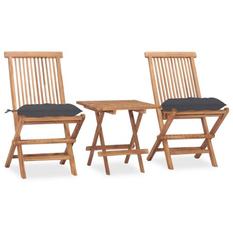 Mobilier à dîner d'extérieur pliable avec coussin 3 pièces teck 02_0014731