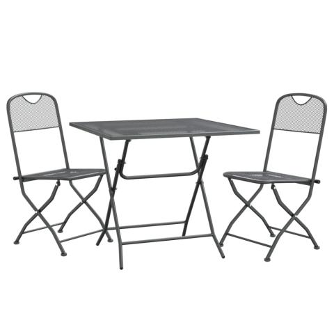 Mobilier à dîner de jardin 3 pièces maille métal anthracite 02_0014751