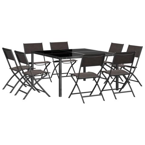 Mobilier de salle à manger d'extérieur 13 pièces acier 02_0014558