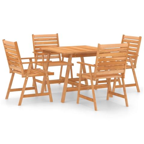 Mobilier de salle à manger de jardin 5 pièces bois d'acacia solide 02_0014589