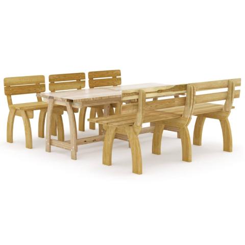 Mobilier de salle à manger de jardin 5 pièces bois de pin imprégné 02_0014591